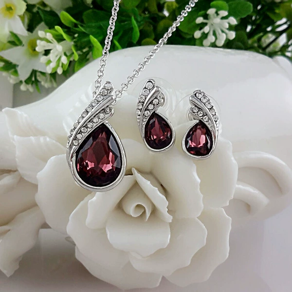 Grape Purple necklace+earrings