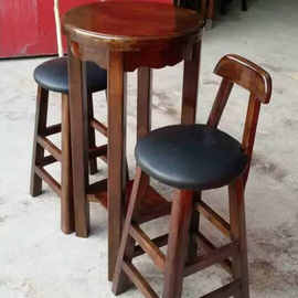 酒吧椅 实木吧台椅子 欧式印象高脚时尚组合木骨架酒吧凳