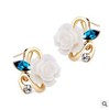 Accessory, decorations, earrings, ear clips, crystal, wholesale, Korean style, flowered