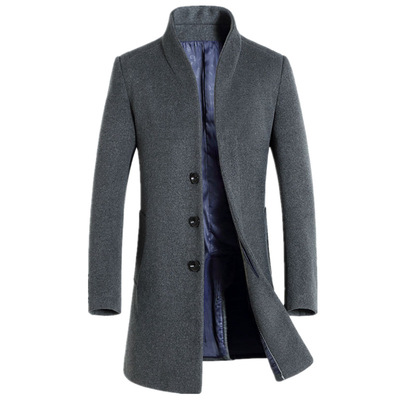Manufactor spring and autumn New products Men's Woolen overcoat Korean Edition Self cultivation Mid length version man Windbreaker men's wear goods in stock