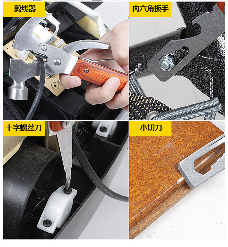 Car multi-functional metal car safety hammer broken window hammer car life hammer escape tool claw hammer