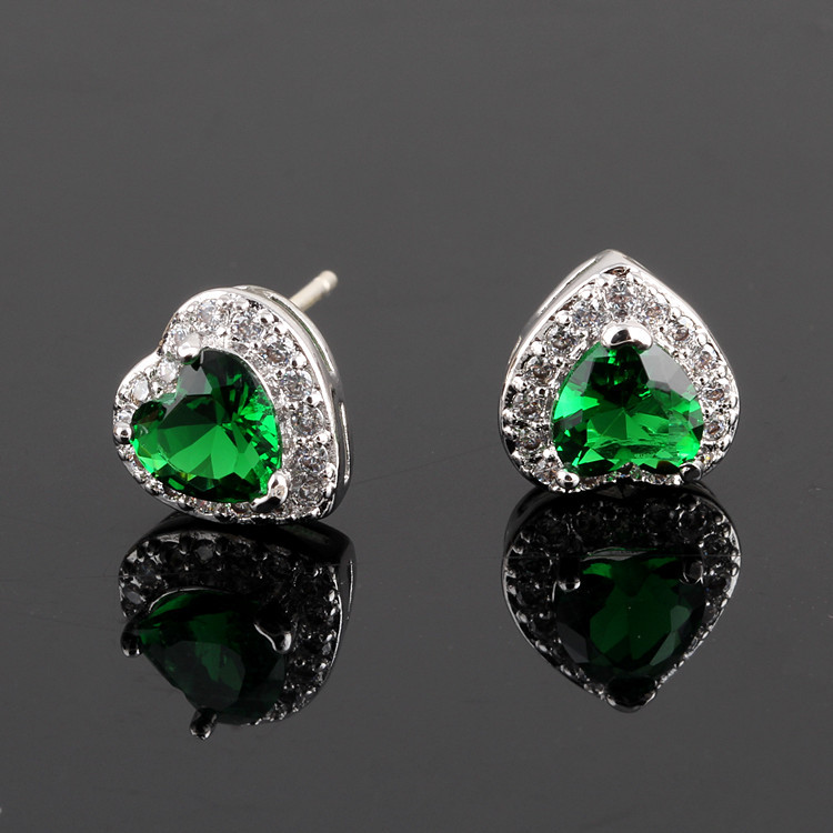 Princess Heart Shape Copper Alloy Plating Inlay Zircon Women's Ear Studs display picture 2