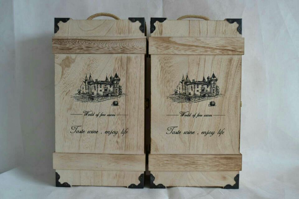 红酒木盒 包装盒 红酒盒（烫印、丝印、雕刻logo）