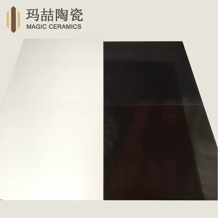 佛山产地货源纯白抛光砖600800纯黑瓷砖商场办公室耐磨玻化砖出口