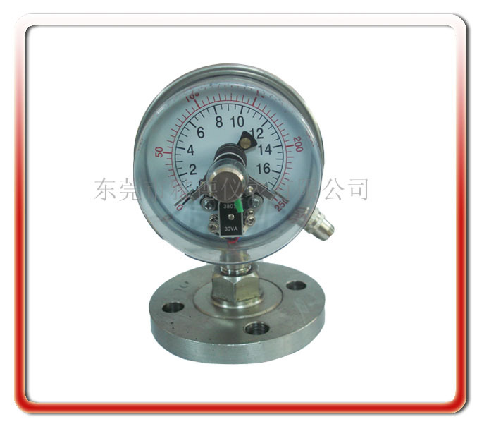 压力表厂家直销100MM全不锈钢法兰式隔膜电接点压力表