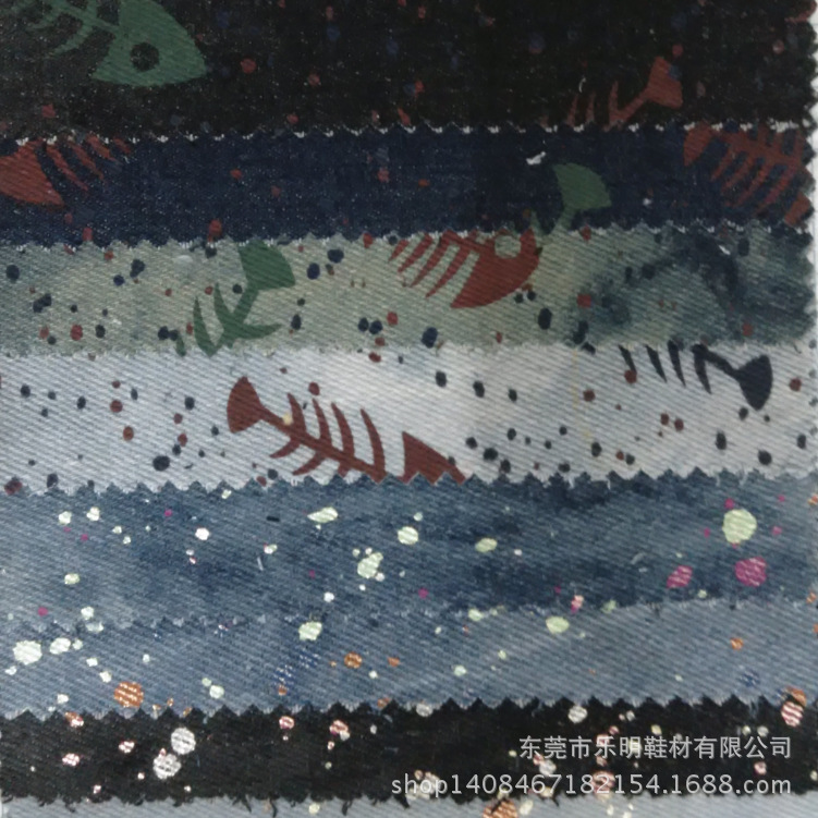 DB4108烫金涂邪牛仔布适用鞋子帽子面料