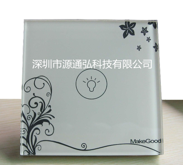 厂家加工钢化玻璃开关面板玻璃一位触摸开关面板智能居面板玻璃