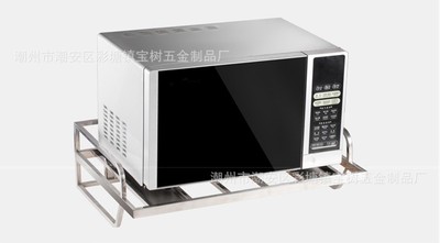 Square tube monolayer Microwave oven rack Stainless steel kitchen Shelf Wall hanger Single frame