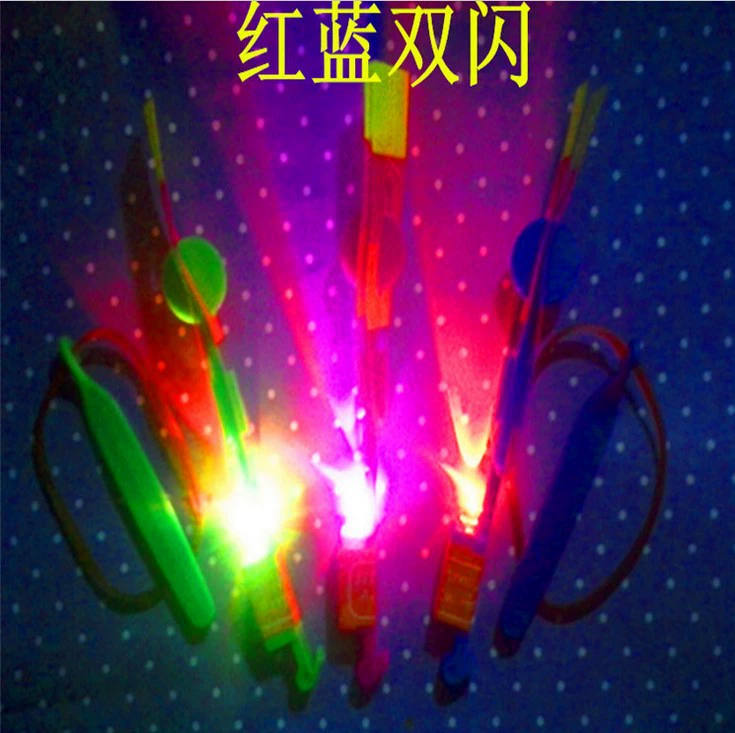 Светящийся LED стрелой-пістолет игрушка-карабин с пластиком и резинкой, 22 см, цветные огни