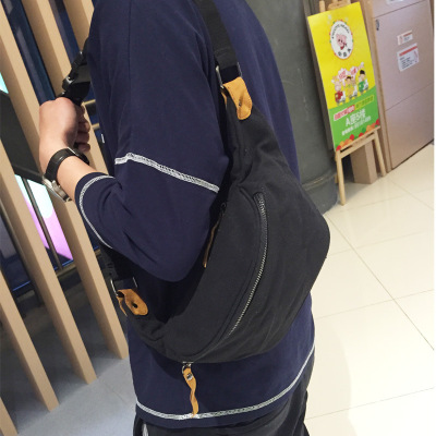 批发帆布男士胸包韩版潮流个性腰包单肩包斜跨包新款休闲男包时尚|ru