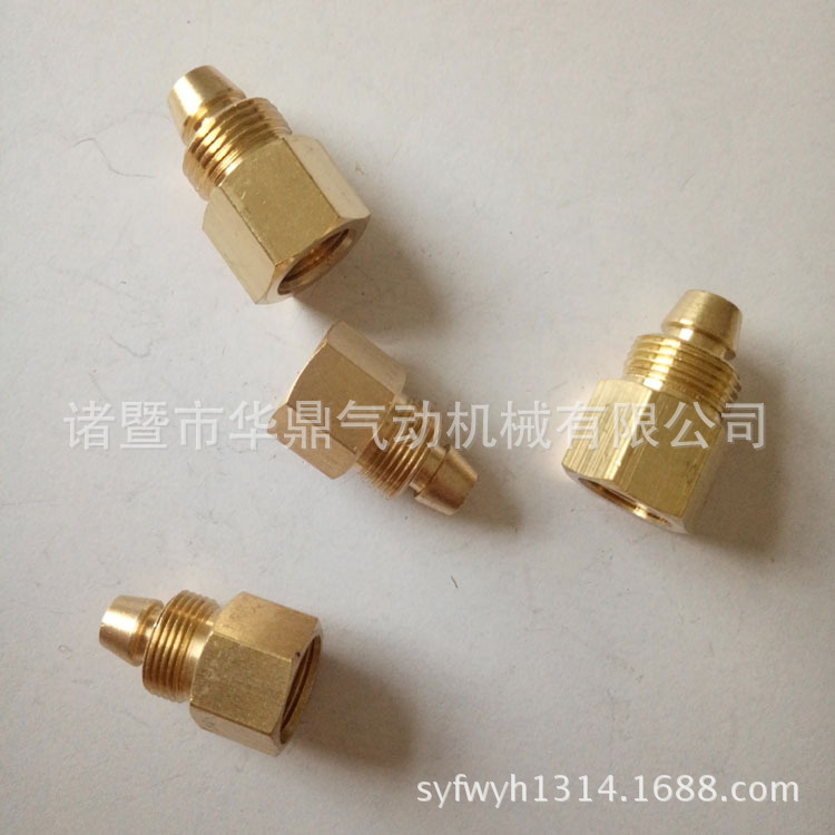6.5*10 8*12内丝锁帽接头 卷管器铜外丝直接外丝锁帽铜卷管器配件