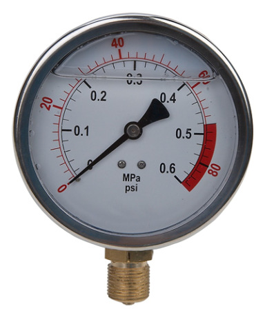 Y40Y50Y60Y63气压力 不锈钢耐震充油压力表，真空表水压表支架表