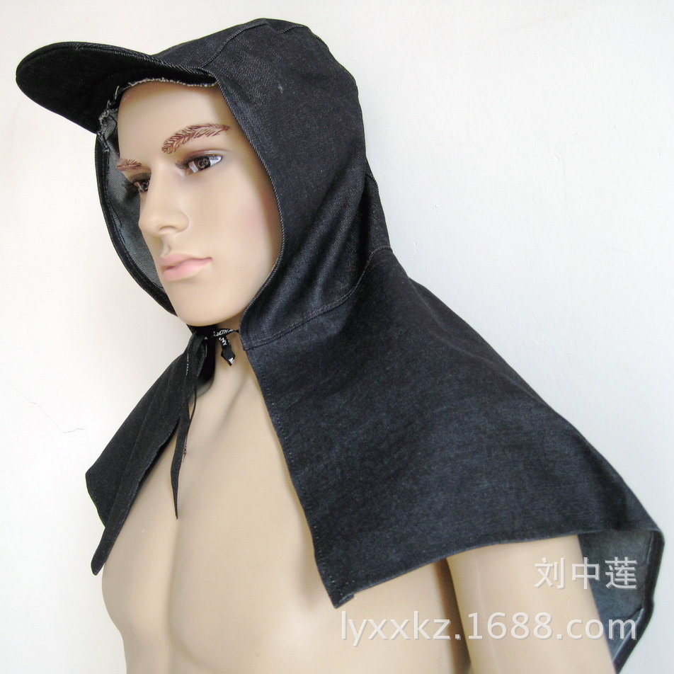 有帽沿系带披肩帽