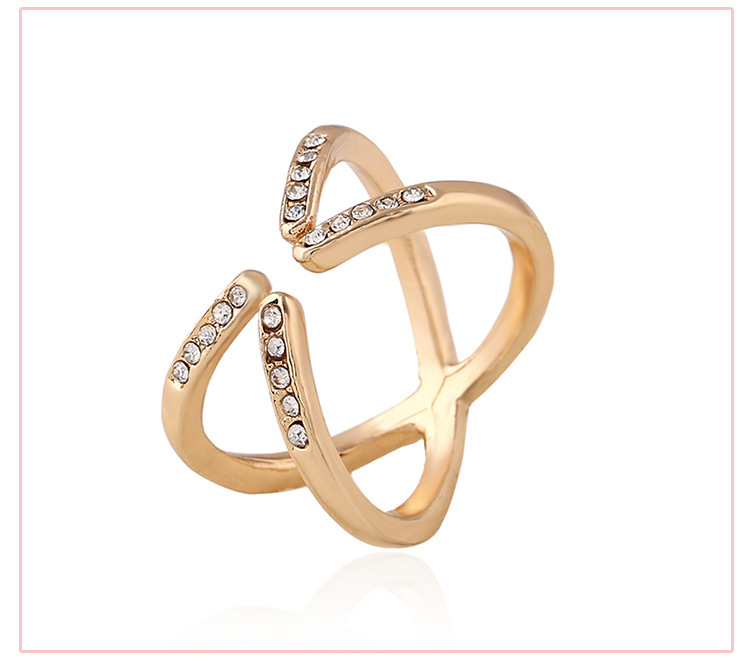 1 Piece Fashion Heart Shape Flower Fish Bone Alloy Inlay Rhinestones Womenu0027S Rings