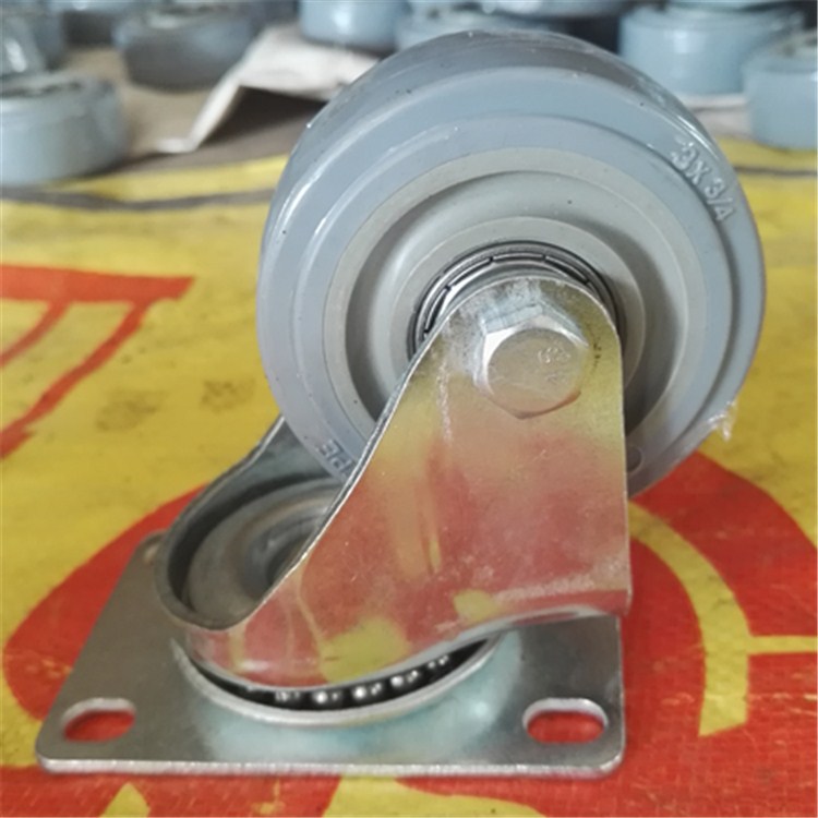 厂家供应3寸4寸5寸中型TPR脚轮 灰胶超静音万向轮 不伤地面