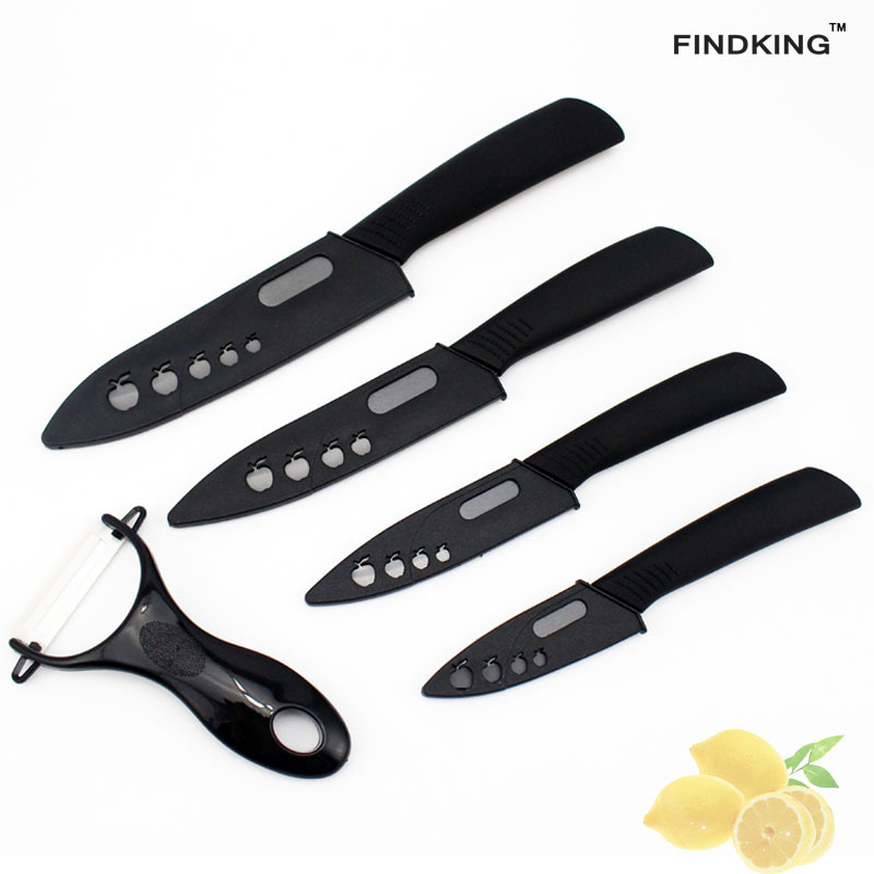 Fábrica al por mayor cuchillo de fruta de hoja negra de cinco piezas conjunto hogar cuchillo de cerámica exquisito cuchillo de cerámica de alta calidad conjunto buen regalo