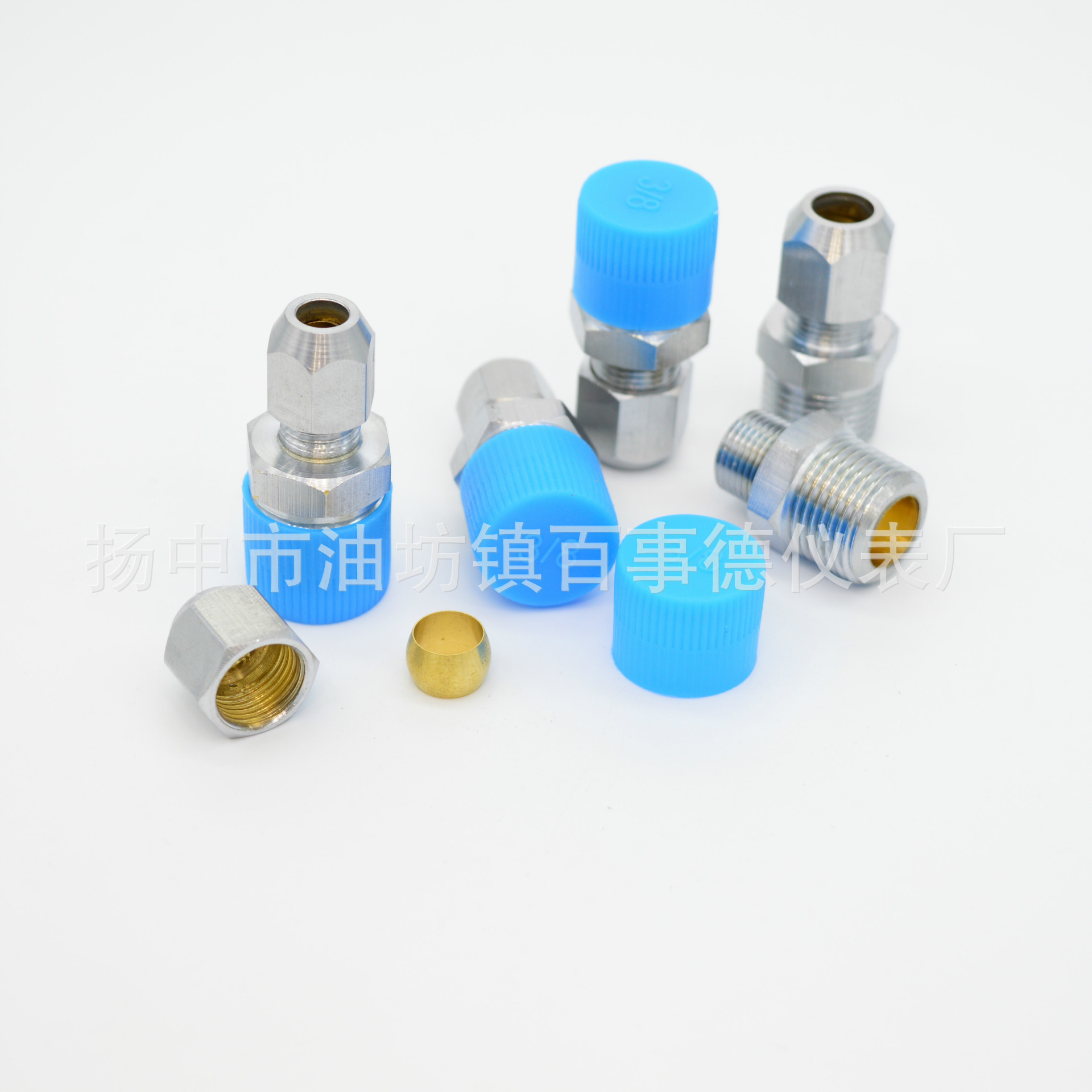 厂家批发 Φ8-ZG3/8黄铜卡套式铜接头 直通铜接头 终端式铜接头