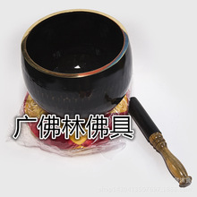 广佛林佛具法器铜磬纯铜 3.5-42寸黑铜罄黄铜庆莲花铜磬