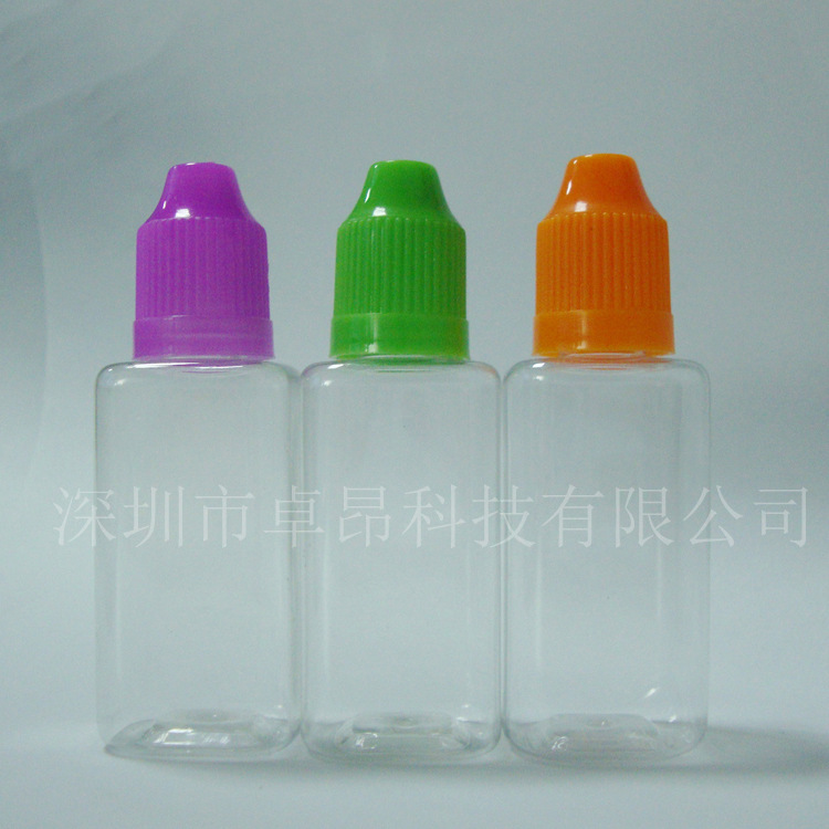 厂家直销 30mlPET塑料瓶 方形瓶 滴管透明包装瓶 压旋盖
