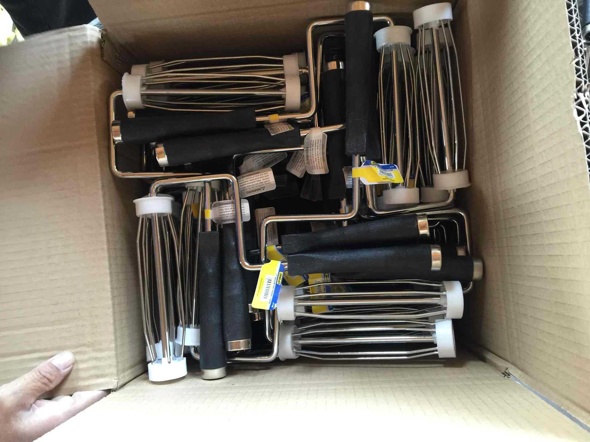 9寸直角美食滚筒支架，杆茎6.8/7.8mm 重心手柄带铁圈ROLLER