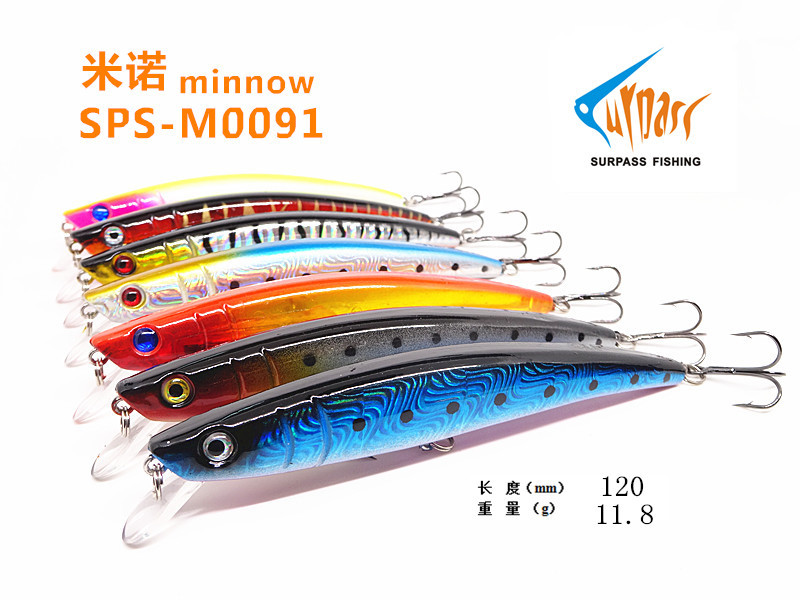 Sinking Minnow Fishing Lures Hard Plastic Baits Bass Trout Fresh Water Fishing Lure