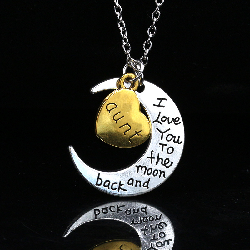 new moon love letters fashion trend alloy necklace  wholesale