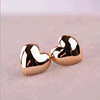 Golden jewelry heart shaped, accessory, glossy fashionable earrings, Korean style, pink gold