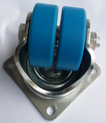 3寸MC蓝色尼龙双轮 安装高度102MM  具有高负载 回转性好