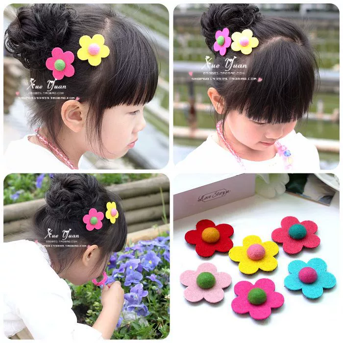 Children's bangs with velcro, flowered