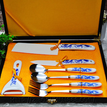淄博厂家批发陶瓷刀菜刀水果刀厨房刀具烤花七件套陶瓷刀礼品批发
