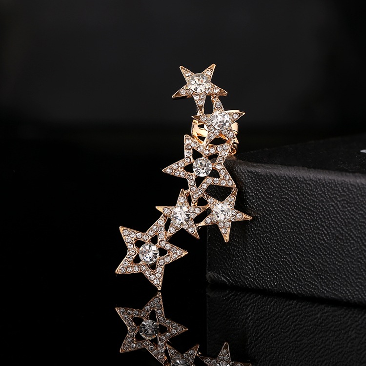 Crystal Star Exaggerated Earrings display picture 14