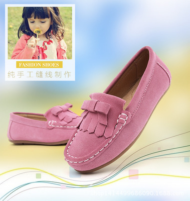 genuine leather children Doug shoes Spring and autumn season Flat bottom Fashion princess Single shoes genuine leather girl Doug shoes children's shoes