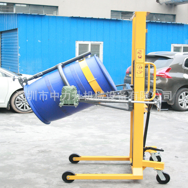 电子称油桶堆高车油桶翻转升高车脚踩油桶车称重防爆油桶倒料车