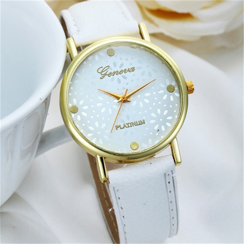 Special Geneva Snowflake Face Female Watch Fashion Belt Geneva Simple Quartz Watch Student Watch One Generation