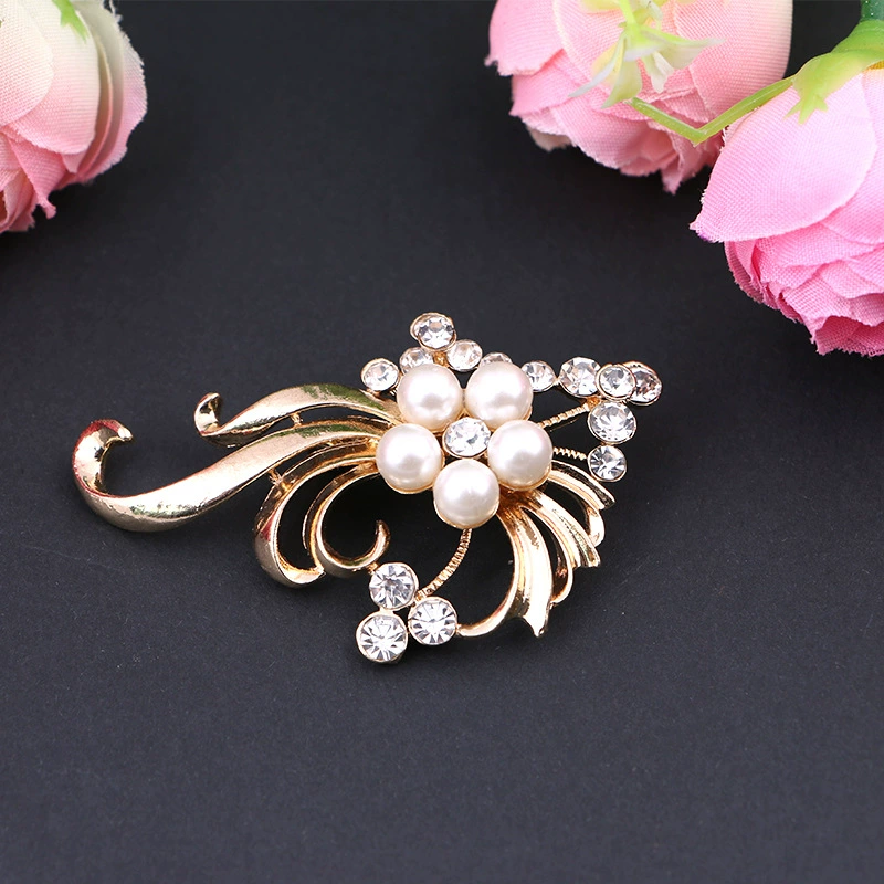 Accessory, high-end metal brooch, pin lapel pin, European style, wholesale, flowered