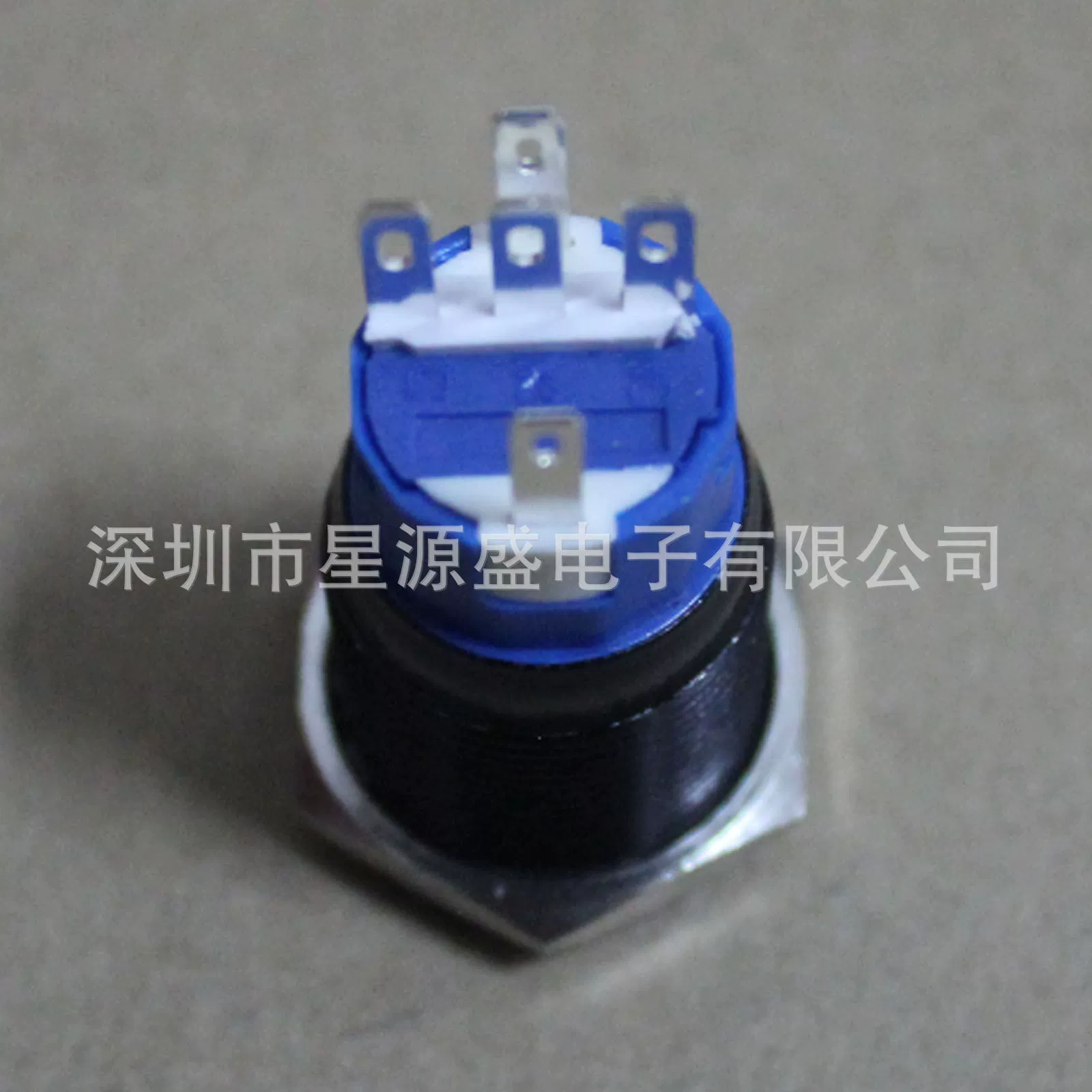 Black button, modified switch key with light, 19mm, 12v