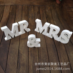 Cross-border best-selling wooden MR & MRS wedding props, wooden handicrafts English letter display, wedding supplies