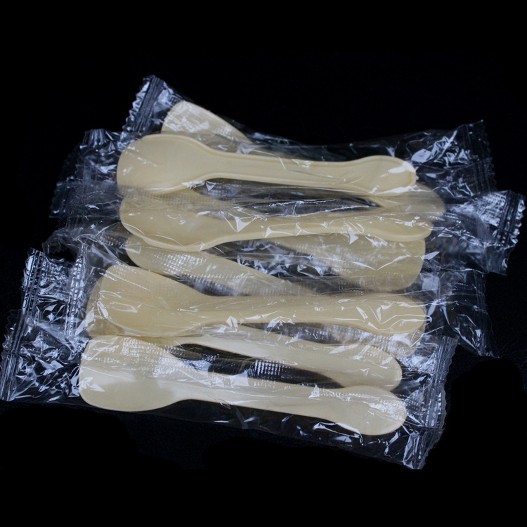 現貨 壹次性塑料勺子 冰泣淋布丁勺 甜品酸奶勺子批發 獨立膜包