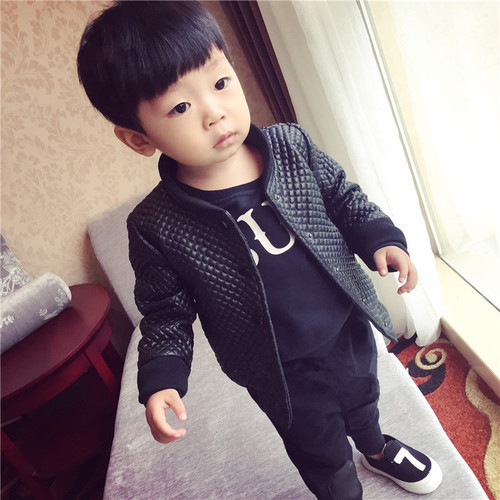 Children's clothing, children's autumn and winter new round neck leather jacket, baby PU leather jacket, boy jacket, factory direct sale, dropshipping