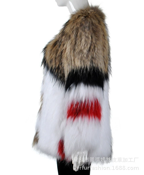 Фабрика Yanran Fur YR917 Фореign Trade Заказ Хорошее качество гимназия лысая ткань цветок-форма куртка прямые продажи