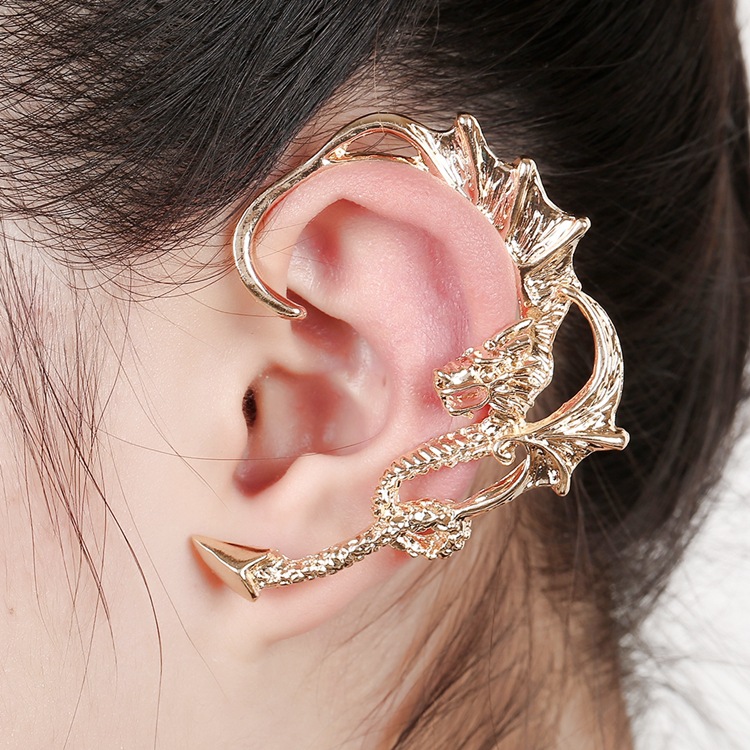 Exaggerated Dragon-shaped Hypoallergenic Ear Bone Clips display picture 9