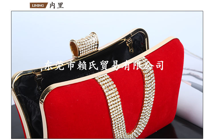 European and American dinner bag Ushaped diamondstudded clutch bag largecapacity banquet bagpicture5