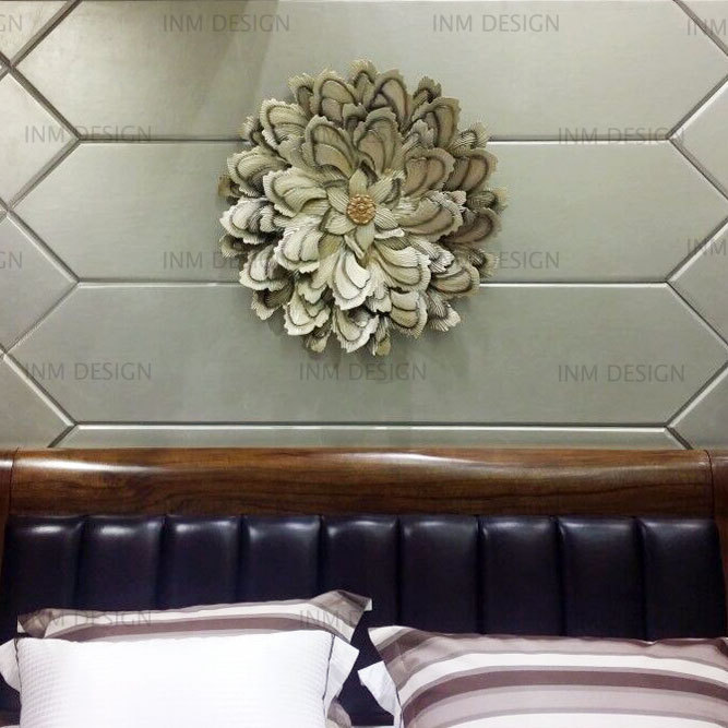 大型牡丹铁艺壁饰 美式乡村田园复古壁挂墙面装饰 风水装饰品|ms