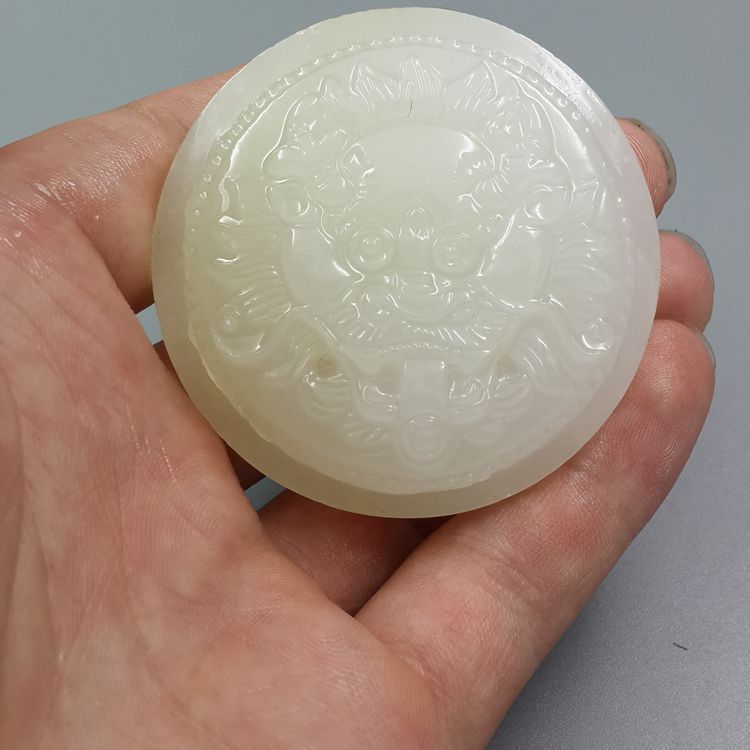 天然玉石白玉腰带扣 龙牌皮带扣 玉扣腰牌 龙霸天下 玄龙得宝方牌