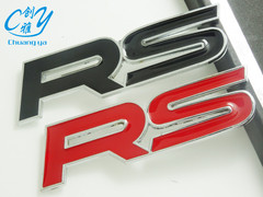 Car decoration sticker RS personalized car sticker rs pure metal rear badge 3D stereoscopic car sticker RS metal car badge rear badge