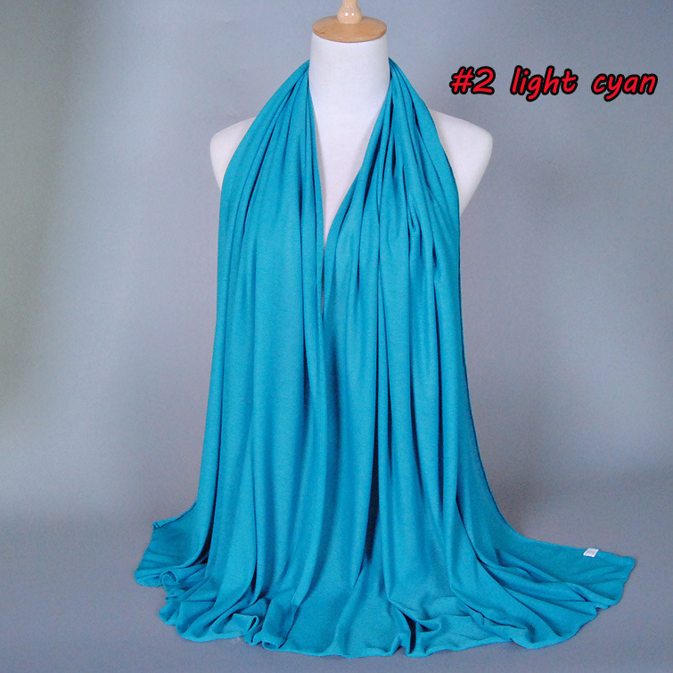 #2浅哈青 新款民族风围巾单色汗布BS82