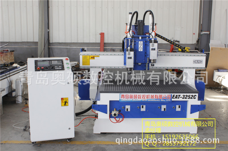 青岛木工机械 双头轮动雕刻机 自动换刀雕刻机 数控木工设备