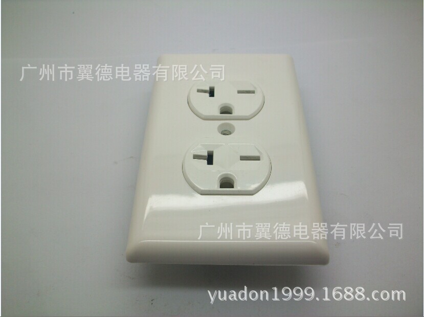 yuadon翼德20A250V美式双位插座 菲律宾加拿大美规多功能双联插座-阿里巴巴