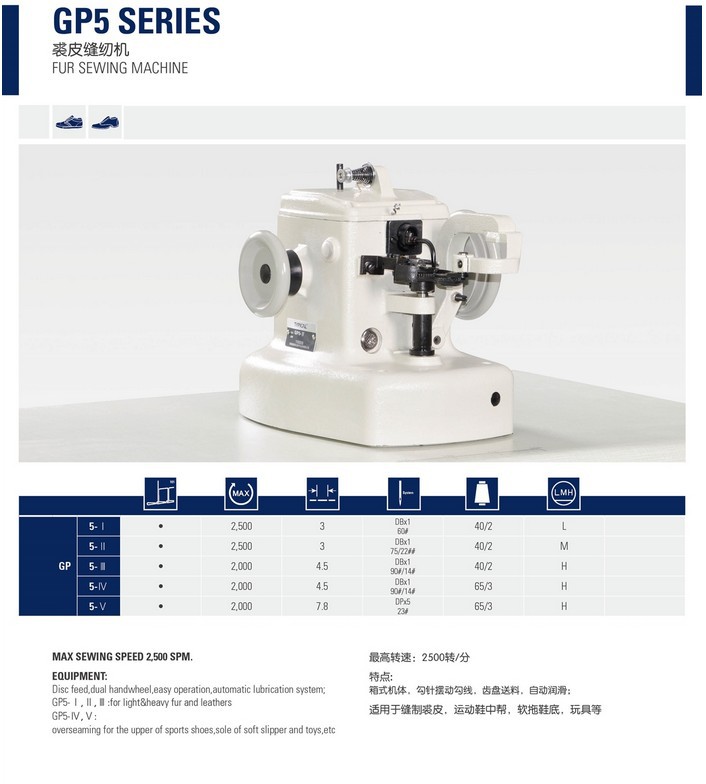 批发标准牌工业缝纫机 GP5-III裘皮缝纫机GP5-3厚料裘皮机 缝皮机