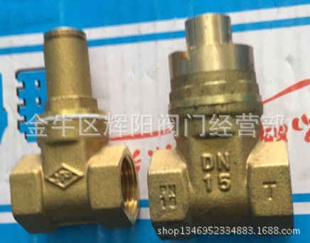 四川供应黄铜水表三角表前阀/防盗带锁闸阀/黄铜 磁性加密闸阀